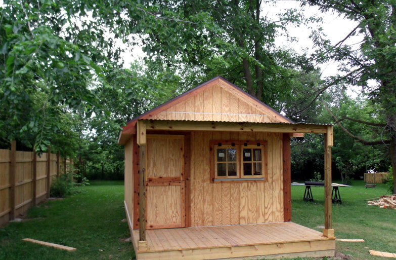 Wooden Shed with Porch